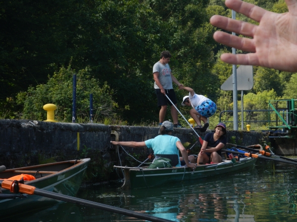 Aussteigen in der Schleuse Maas 2017