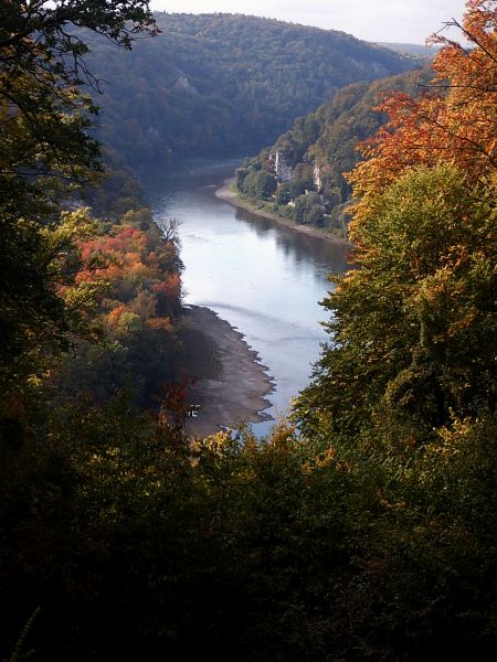 Blick in den Donaudurchbruch von oben Donau 2021