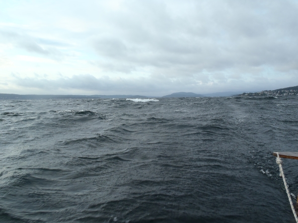 Schiebewind auf dem Oslofjord es wird ruppig 2018