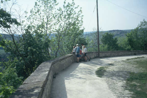 Ruderer auf dem Weg zur Burg